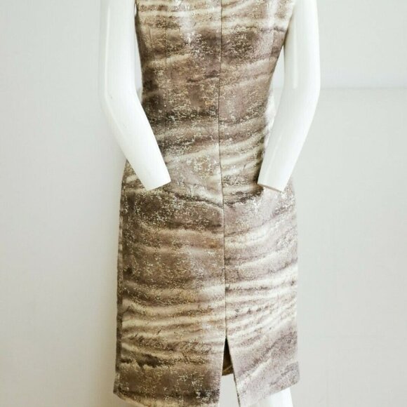 Lafayette 148 Wool Silk Blend Bronze Gold Dress - Picture 7 of 9